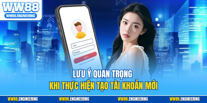 Lưu ý quan trọng khi thực hiện tạo tài khoản mới